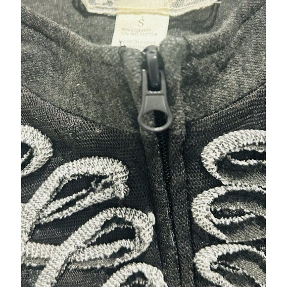 Anthropologie Nick & Mo Textured Lace Jacket Womens Size Small Zipper Closure - Picture 12 of 14